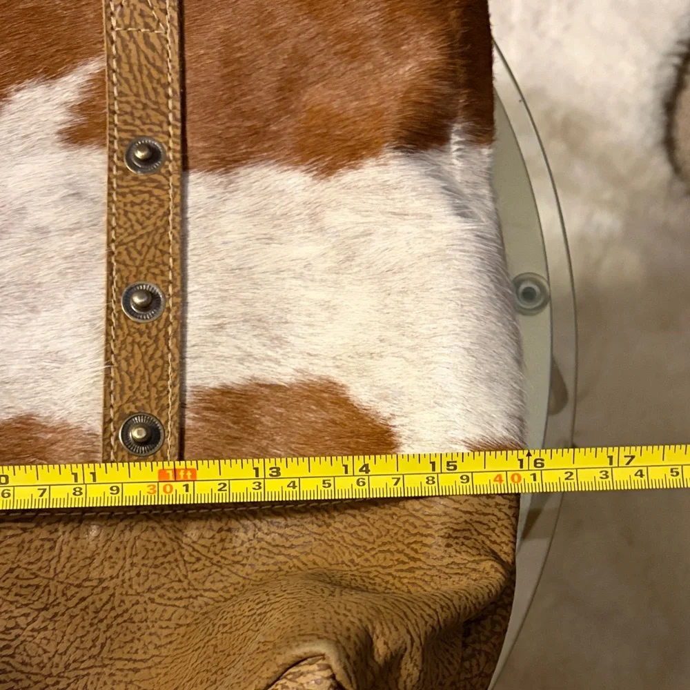 Myra Bag Hazel Opulence Cowhide Leather Bag in Brown and White Pattern - Picture 7 of 14